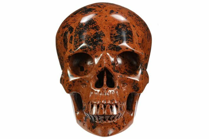 Realistic, Polished Mahogany Obsidian Skull #127563